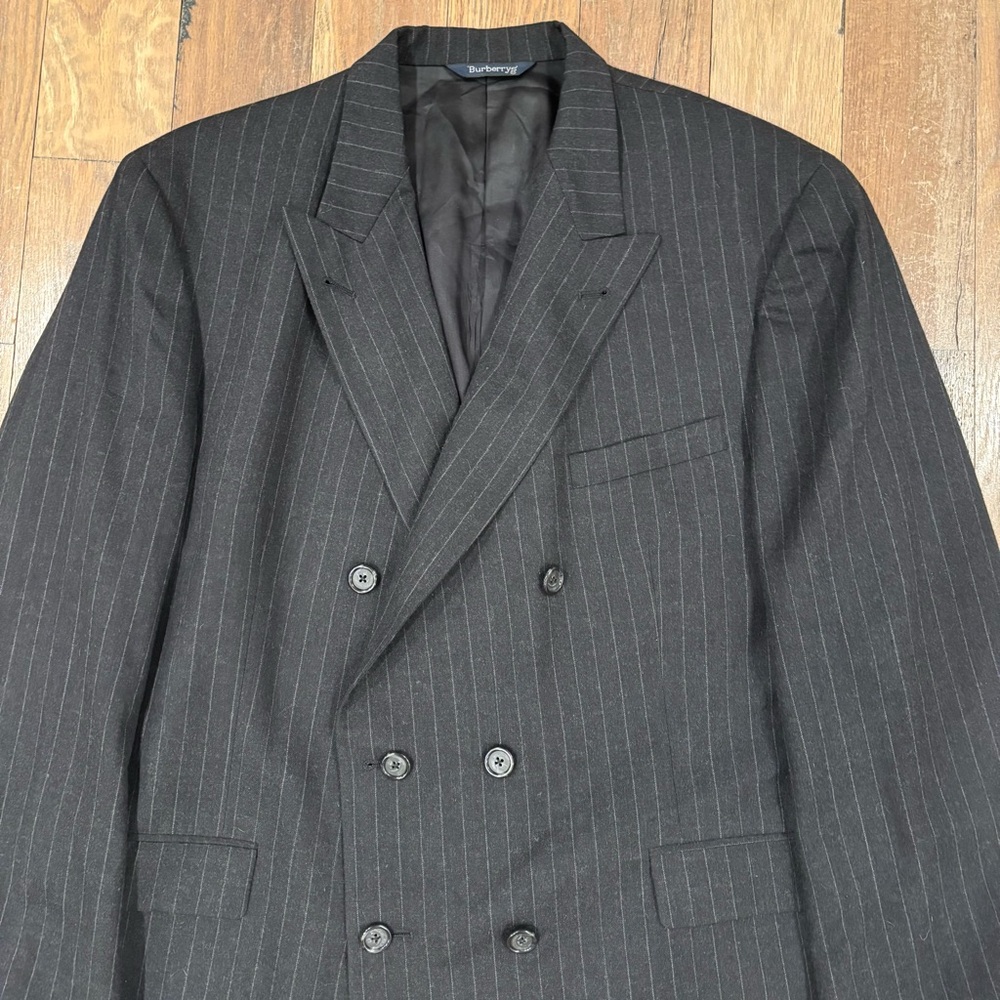 Burberrys Double Breasted Vintage Men’s 100% wool Pinstripe Jacket Size 46R - Picture 6 of 15